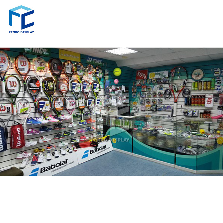 Custom Floor Display For Sports Equipments Tennis Racket Sport Display Rack