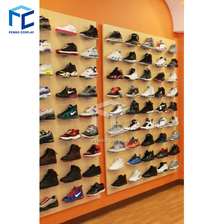 Boutique Shoe Shop Decoration Ideas Stand Retail Wall Mounted Shoe Rack Display