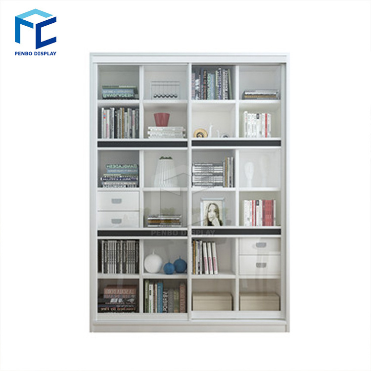 Custom wooden wall cosmetic glass shelves display cabinet and makeup display wall showcase