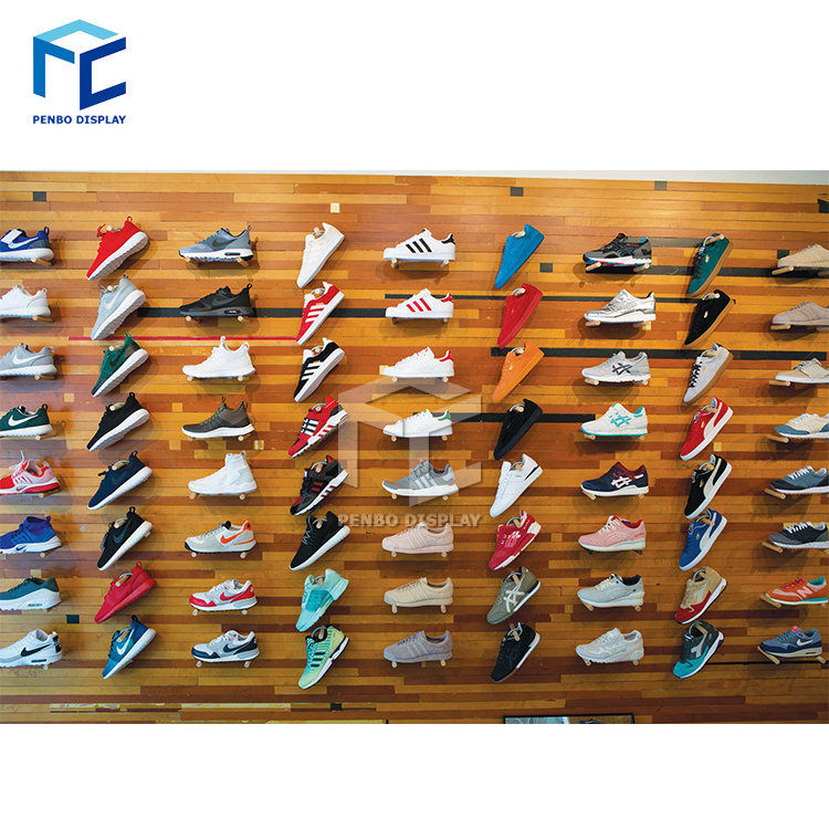 Boutique Shoe Shop Decoration Ideas Stand Retail Wall Mounted Shoe Rack Display