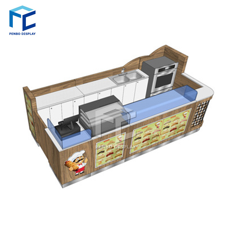 Best selling creative hot dog kiosk mall design 3D ice cream kiosk design