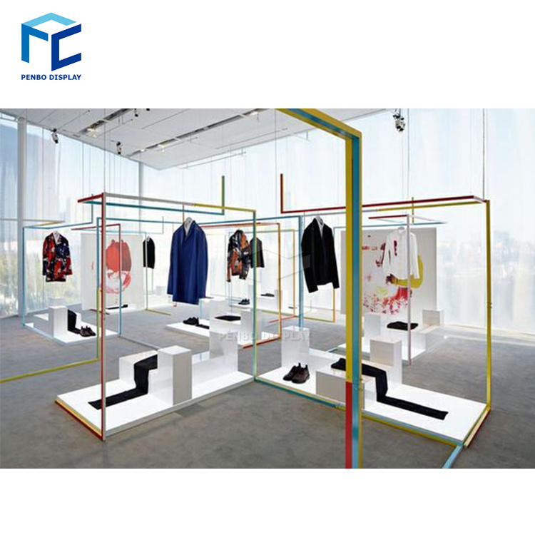 Stand display hanging rods, metal display clothes bar, heavy duty metal rack for clothes