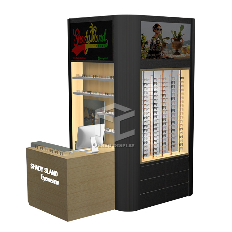 Interior design optical eyeglasses shops in china, optical floor standing sunglasses display rack