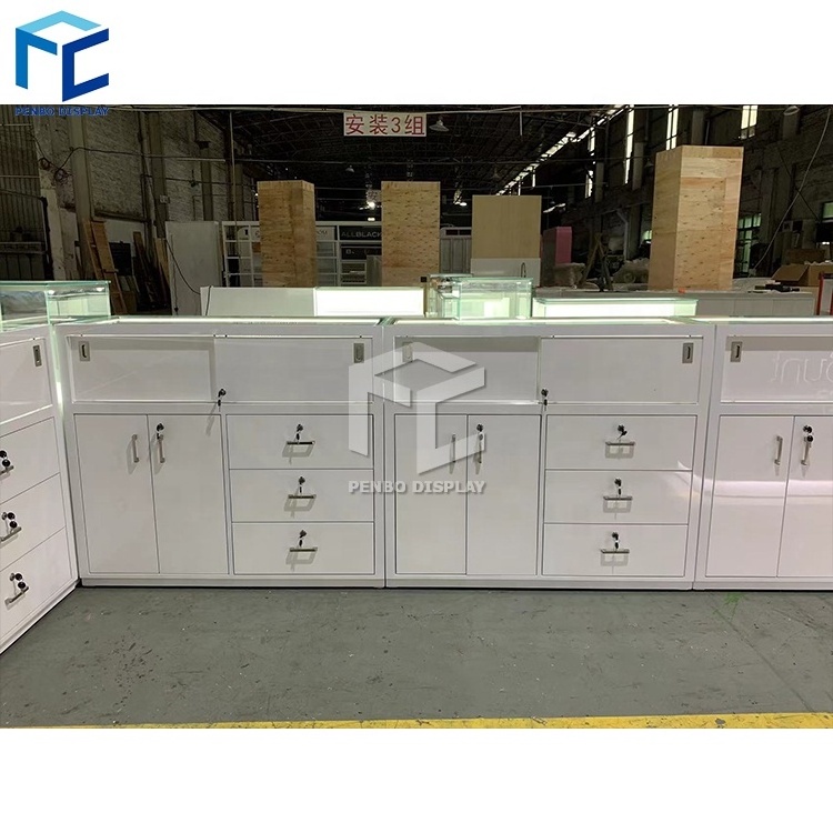 Factory Customized Mall Kiosk Glass Jewelry Showcase Shop Jewellery Kiosk Counter Display Jewelry Kiosk for Sale