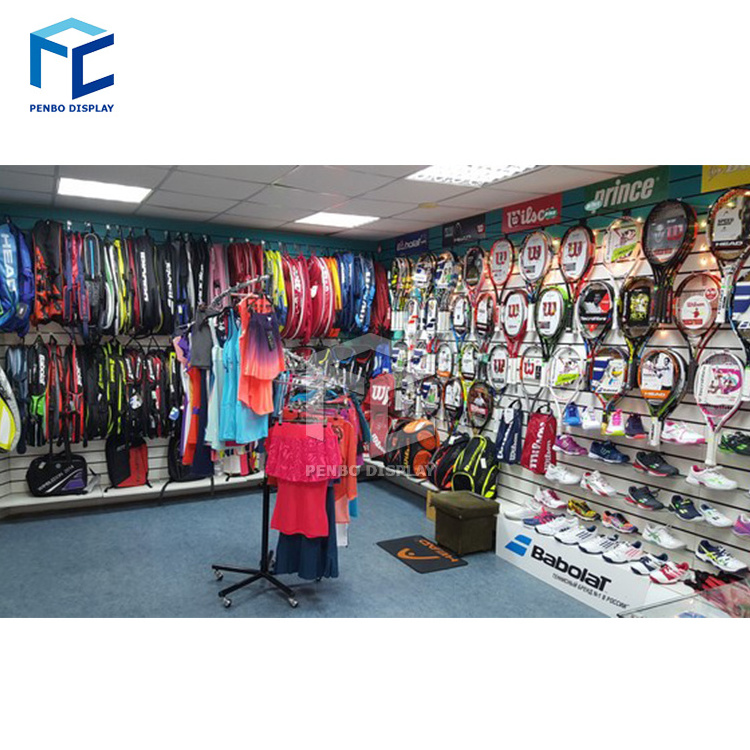 Custom Floor Display For Sports Equipments Tennis Racket Sport Display Rack