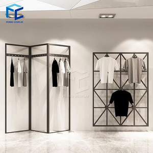 Penbo High Quality Store Tshirt Display Rack Stand Stainless Steel Metal Display Stand T Shirt