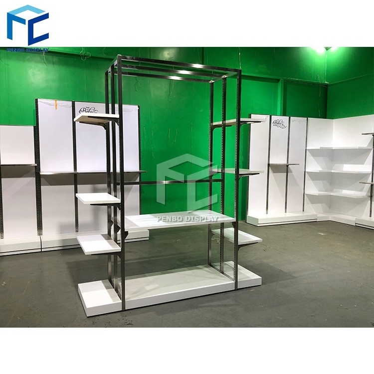 Whole Store Customization Clothing Store Furniture Fashion Clothes Display Stand Metal Shelf Clothing Racks For Boutique