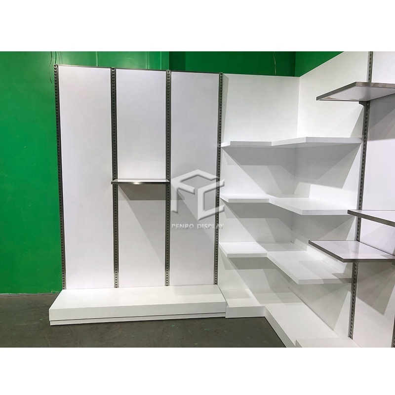 Modern White Retail Clothing Display Clothing Custom Shelf Display And Shoes Display Shop Wall Clothing Rack For Boutiques