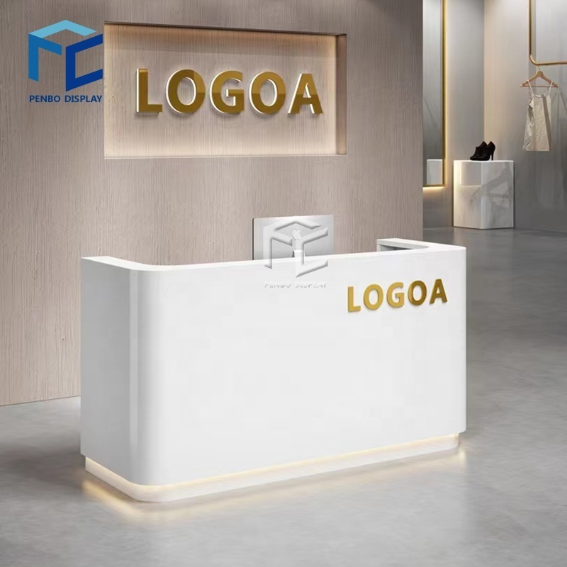 Customized Clothing Store Cashier Counter Cabinet Furniture Cash Counter Design For Clothing Store