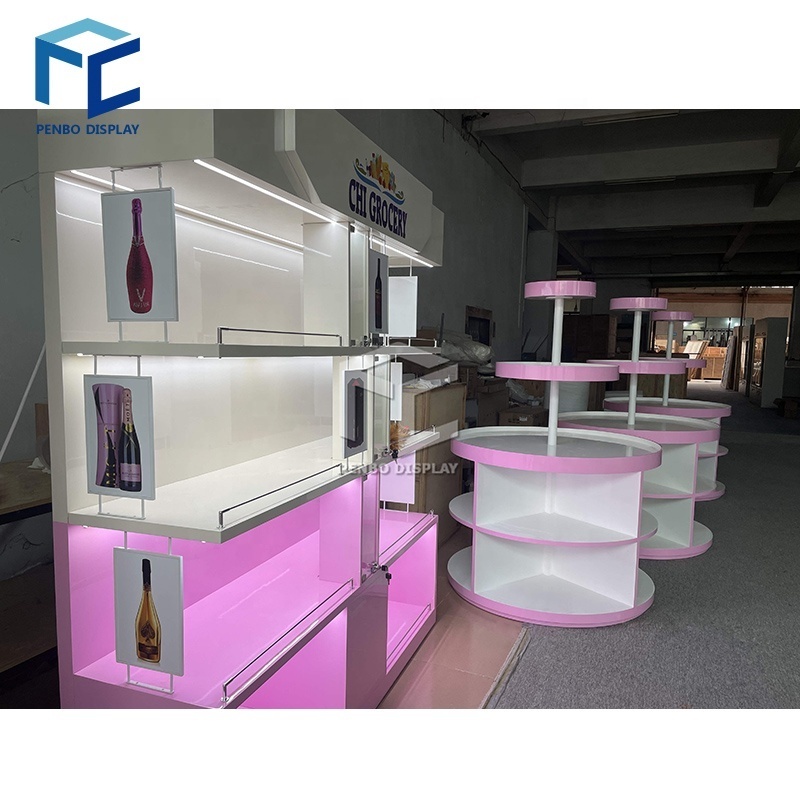 Luxury Cosmetics Shop Interior Design furniture Layout Design Pink Beauty Makeup Showcase Beauty Shop Kiosk Decor