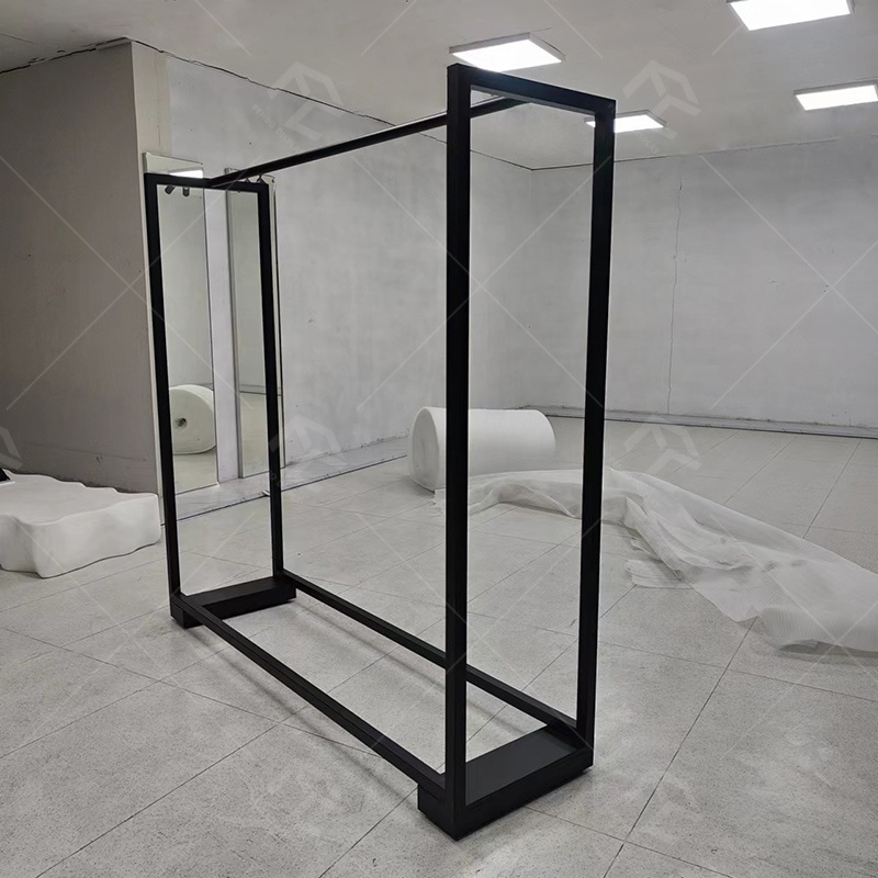 Wholesale Customized Clothing Shop Decoration Bridal Racks Display Metal Frame Black Racks Bridal Shop Furniture