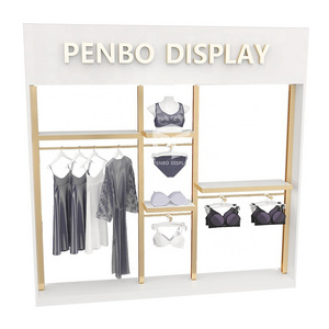 Boutique Underwear Shop Fittings Custom Tall Clothing Showcase Shelves Lingerie Bra Underwear Wall Display Stand Rack