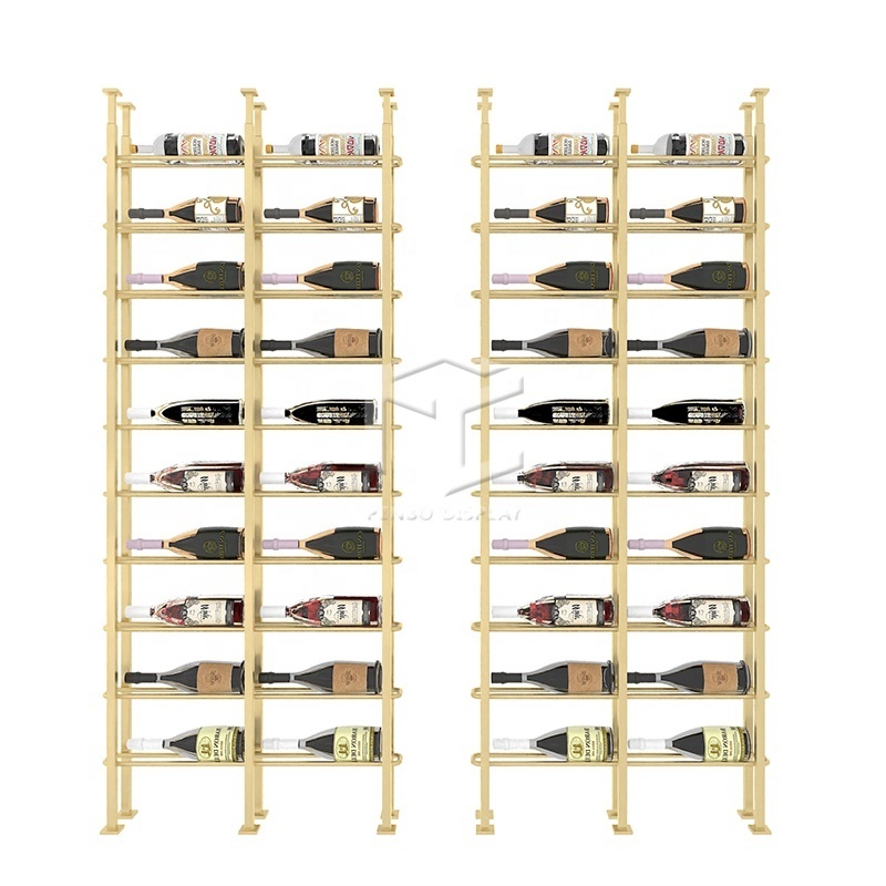 High End Customized Wall Liquor Shelf Liquor & Wine Display Stainless Steel Red Wine Shelves For Liquor Store