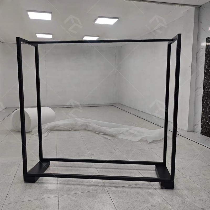 Wholesale Customized Clothing Shop Decoration Bridal Racks Display Metal Frame Black Racks Bridal Shop Furniture