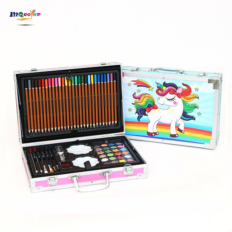 145-Piece Art Supplies Set for Kids, 2 Layers Drawing Supplies for Kids Boys Girls Ages 5-12, Portable Aluminum Case Art Kit