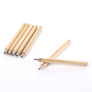 HB2B round barrel triangular barrel hexagonal barrel golf wood color short branch with eraser can be printed logo pencil