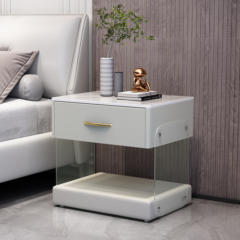 Modern 2 Drawers Floating nightstand Storage special design Bedside Table Bed Side