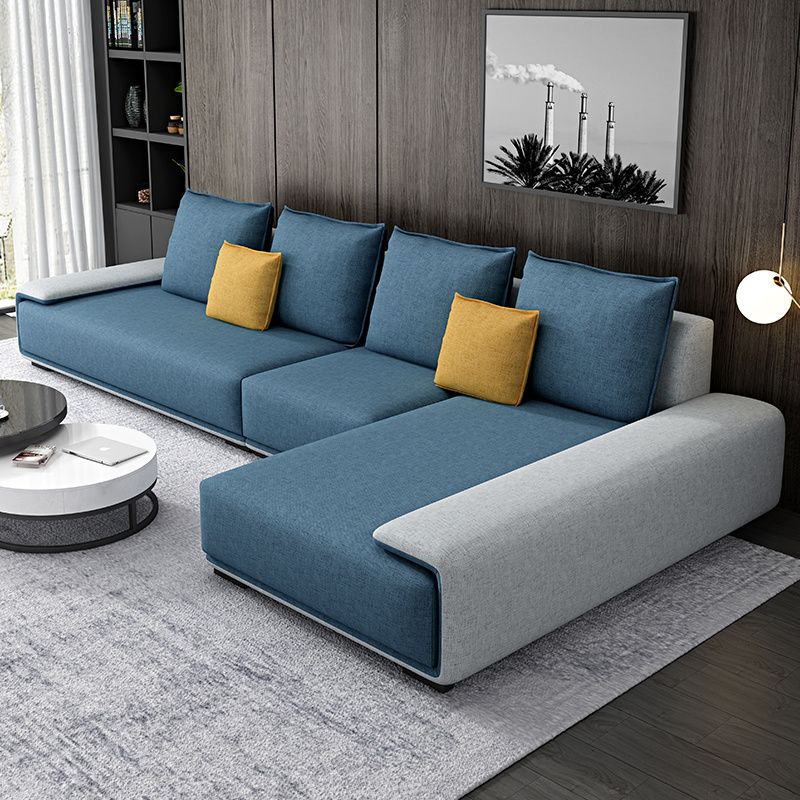 Best-Selling High Quality Commercial Furniture Modern Style Living Room Customized L-shape Sectional Sofas