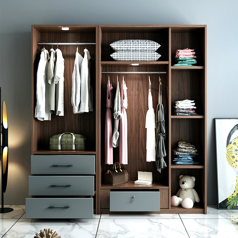 Simple Design Bedroom Furniture Customized Closet Wardrobe MDF Wardrobes With Drawers