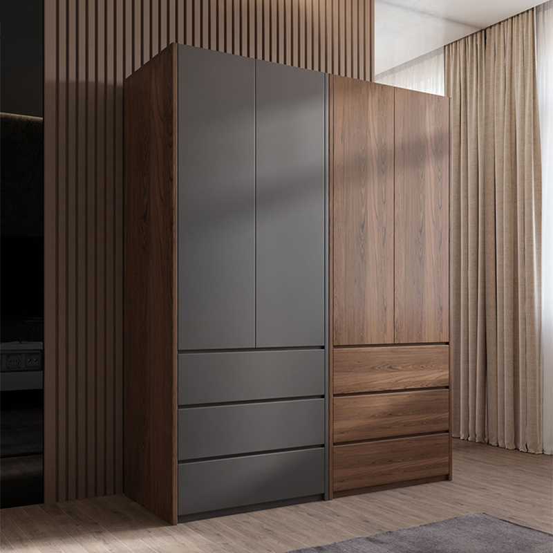 High Quality Home Furniture Custom Wooden Design Modern Bedroom Wardrobe Storage Cabinet Closet