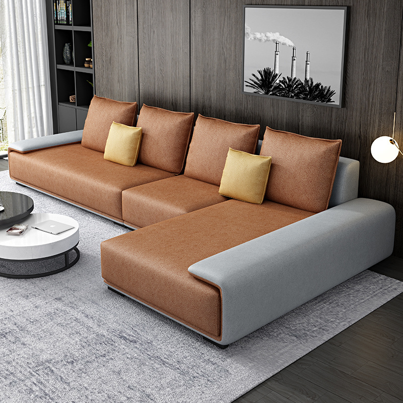 Best-Selling High Quality Commercial Furniture Modern Style Living Room Customized L-shape Sectional Sofas