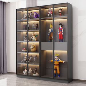 High Quality Luxury Aluminum Frame Toy Wine Display Wall Cabinet Wooden Storage Cabinet With Glass Door