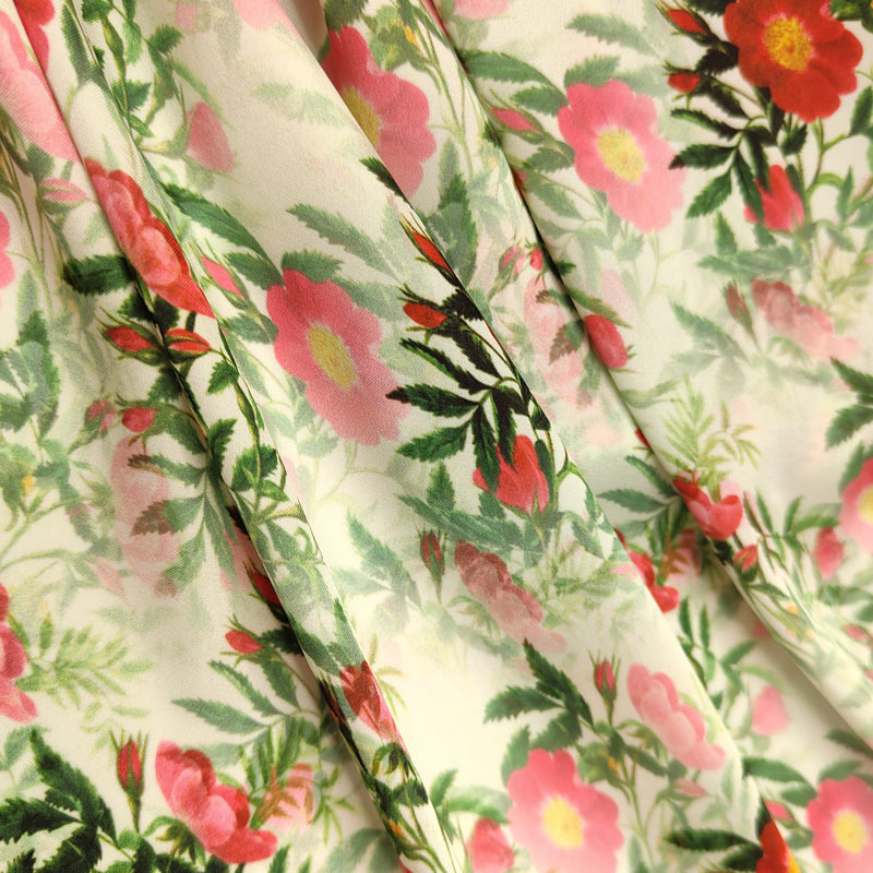 Digital printed lining fabric 100% polyester satin printed women's dress shirt fabric