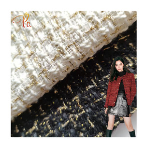 2022 Fashion New Design Yarn Weaving Fancy Tweed Check Fabric For Jacket Overcoat Clothes