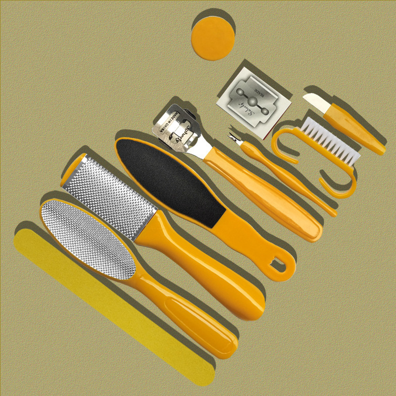 Foot file set Foot grinder Pedicure to remove dead skin calluses scraping foot bottom heel planer pedicure tool set of 10 pieces