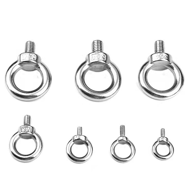 PCJ Hot Selling Stainless Steel S304 Lifting Ring Special-shaped Bolts and Nuts Metal Ring Hook Small Fish Eye Bolts DIN444