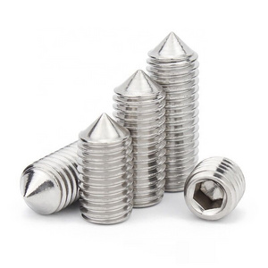 DIN914 M3 M4 M5 M6 M8 M10 M12 Grub Set Screw Stainless Steel A2 A4 Hex Hexagon Socket Set Screws With Cone Point