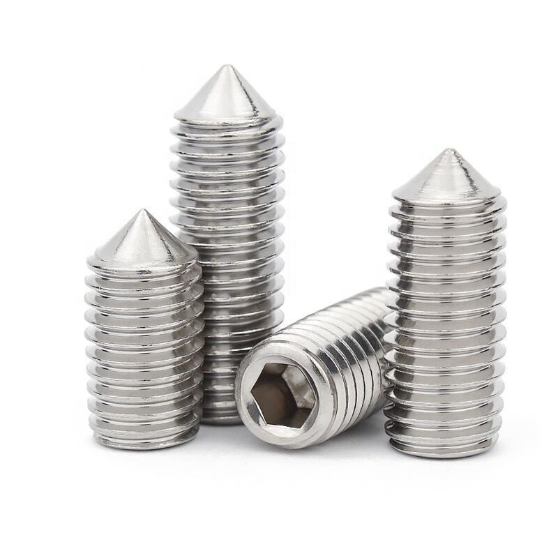 DIN914 M3 M4 M5 M6 M8 M10 M12 Grub Set Screw Stainless Steel A2 A4 Hex Hexagon Socket Set Screws With Cone Point