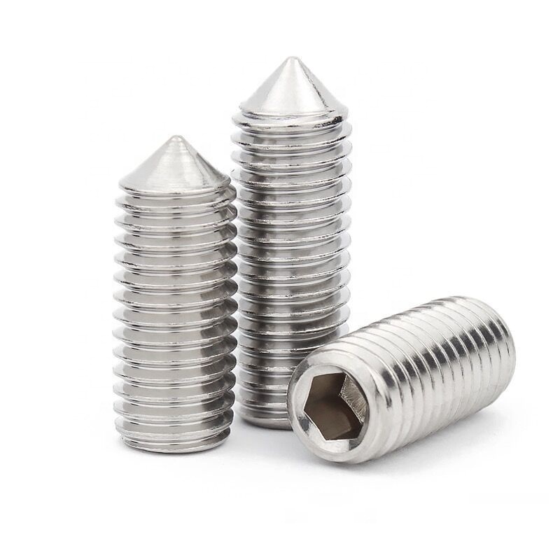 DIN914 M3 M4 M5 M6 M8 M10 M12 Grub Set Screw Stainless Steel A2 A4 Hex Hexagon Socket Set Screws With Cone Point