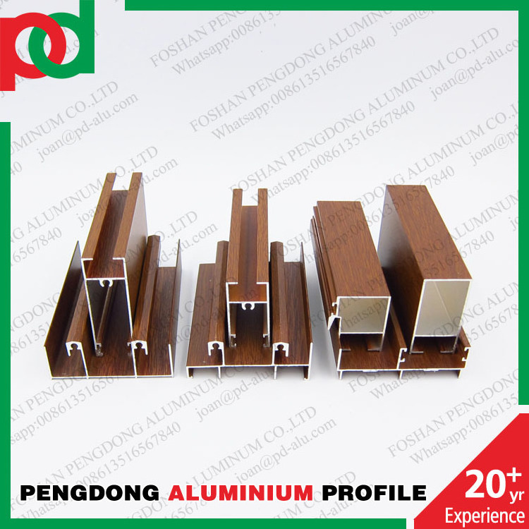 Profile Aluminium Extrusion For Windows Wood Color