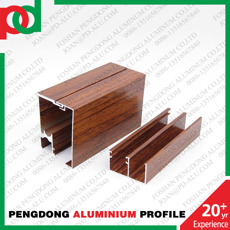 Profile Aluminium Extrusion For Windows Wood Color