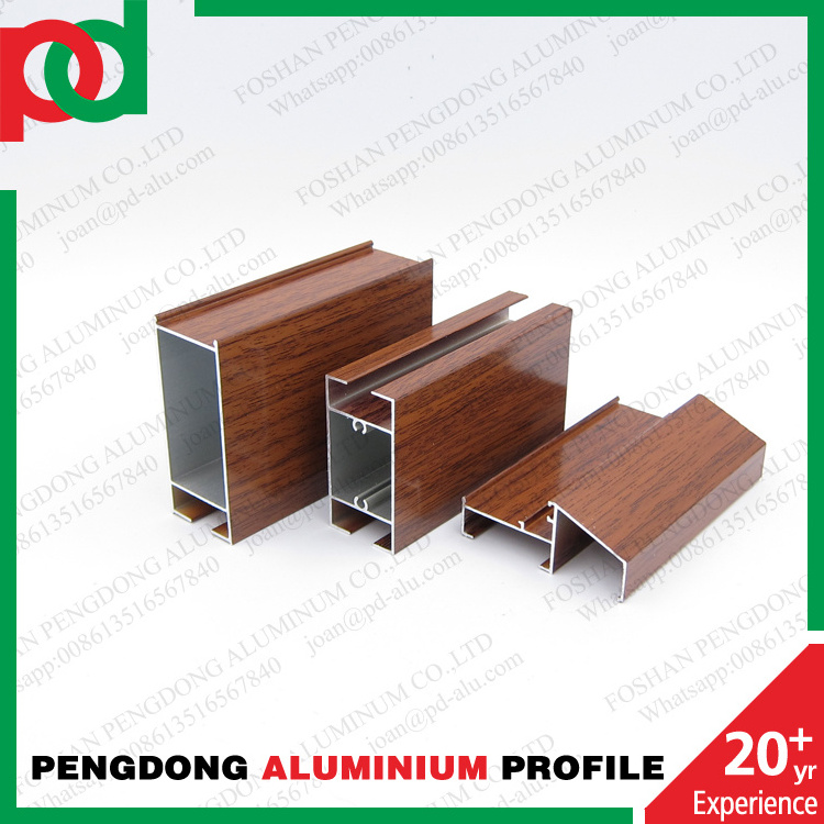 Profile Aluminium Extrusion For Windows Wood Color