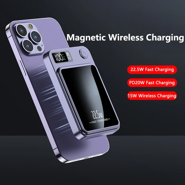 Mini Portable Powerbank 10000mAh Magnetic Power Bank 5000mAh 22.5W Fast Charger External Battery Power Bank For iPhone Samsung