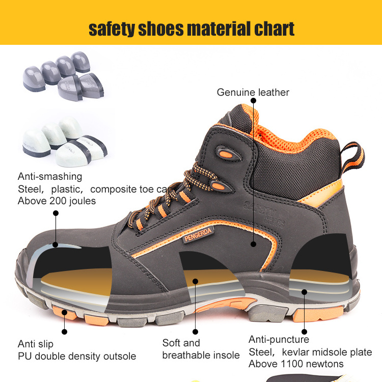 Men Casual WaterProof Non Slip Work Woodland Boots Composite Toe Rubber Safety Shoes