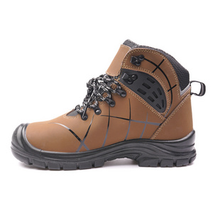 Brown steel toe midi boot height electrical waterproof and non-slip work safety boot