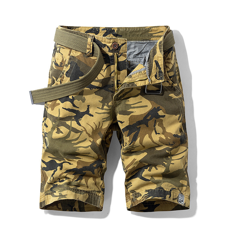 Army Green Style Mens Waterproof Tactical Short Pants Male Cool Camouflage Cargo Shorts Men'stactical Shorts 100% Cotton Fabric