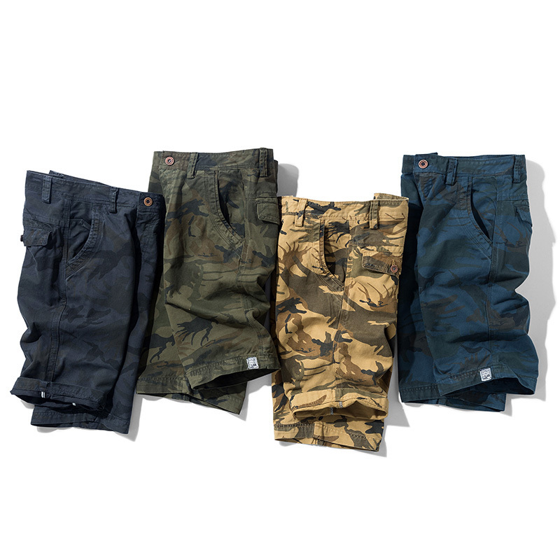 Army Green Style Mens Waterproof Tactical Short Pants Male Cool Camouflage Cargo Shorts Men'stactical Shorts 100% Cotton Fabric