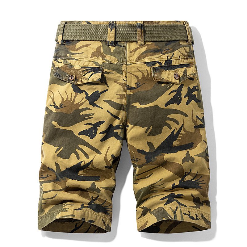 Army Green Style Mens Waterproof Tactical Short Pants Male Cool Camouflage Cargo Shorts Men'stactical Shorts 100% Cotton Fabric