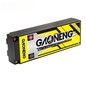 News GNB GAONENG 6500MAH 2S 7.4V 160C LCG Hard Case 5.0mm Bullet Built-in RC LiPo Battery for 1:10 1/10 Scale RC Racing Car Boat