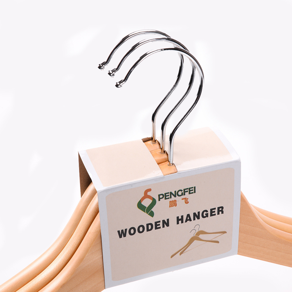 wholesale cheap natural wooden clothes hangers stand,hanger with metal hook