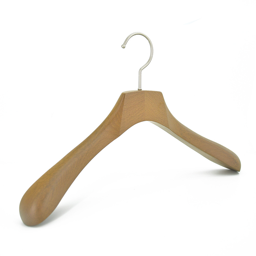 Manufacturer Custom LOGO Hanger Personalized Natural Ash Wood Clothes Hanger for Coat