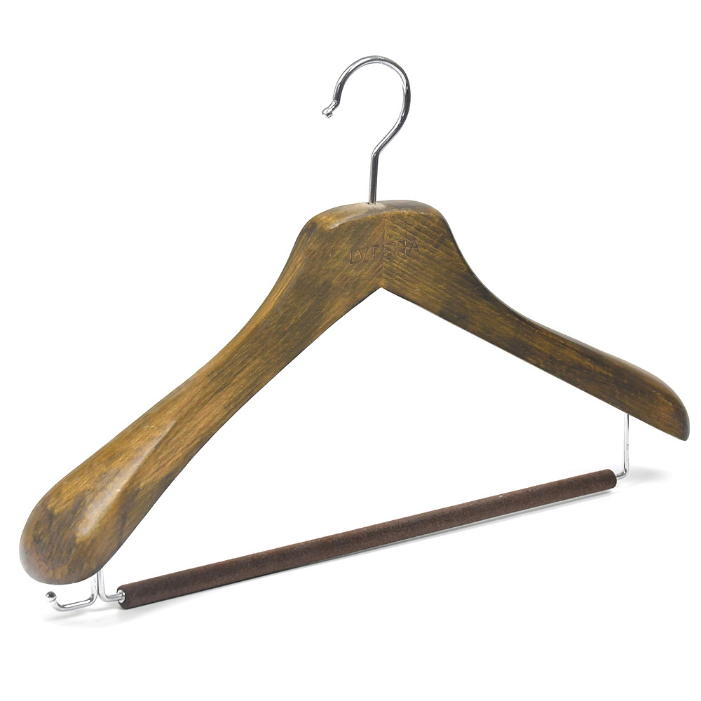 Manufacturer coat rack luxury coat hanger stand Heavy duty wooden suit clothes hanger