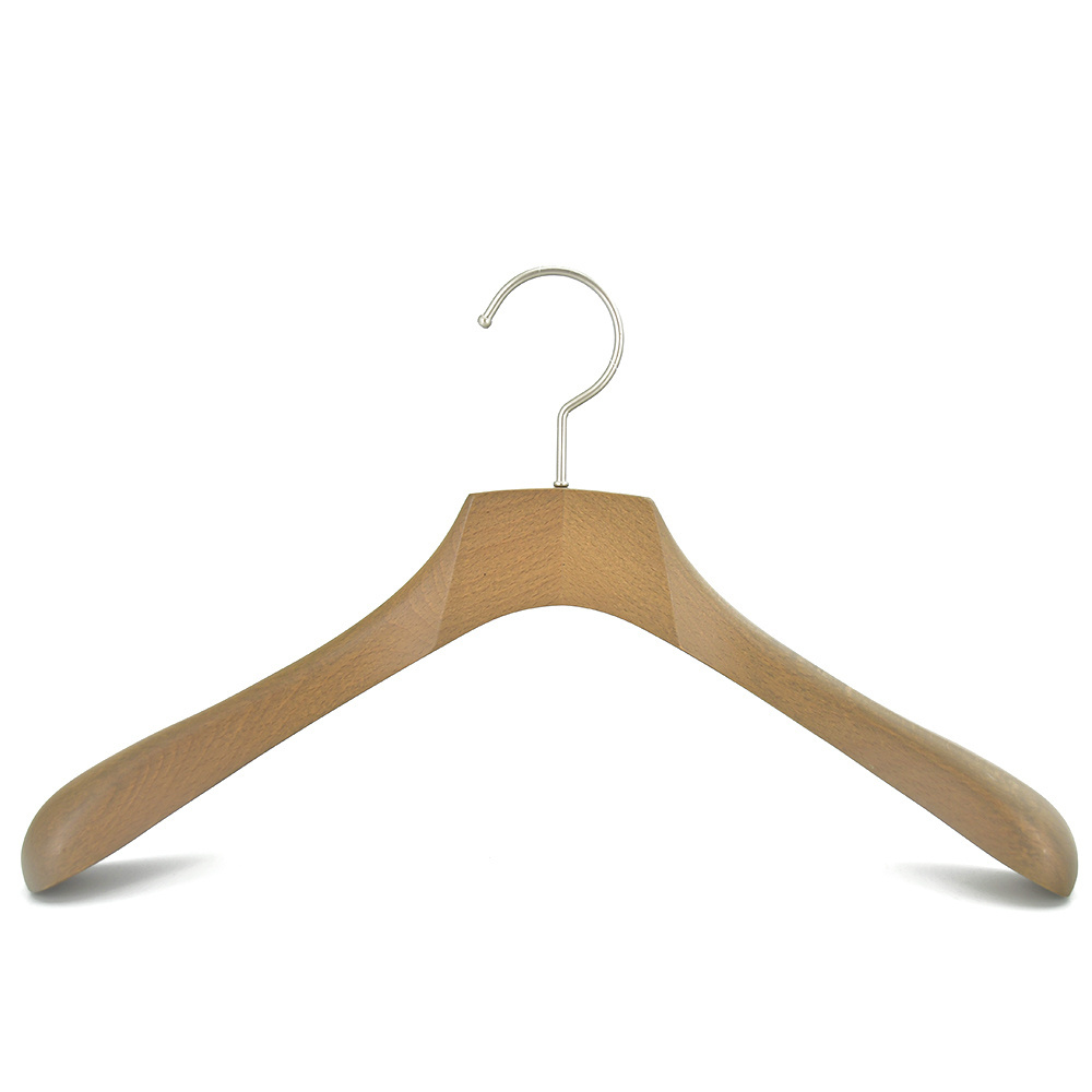 Manufacturer Custom LOGO Hanger Personalized Natural Ash Wood Clothes Hanger for Coat