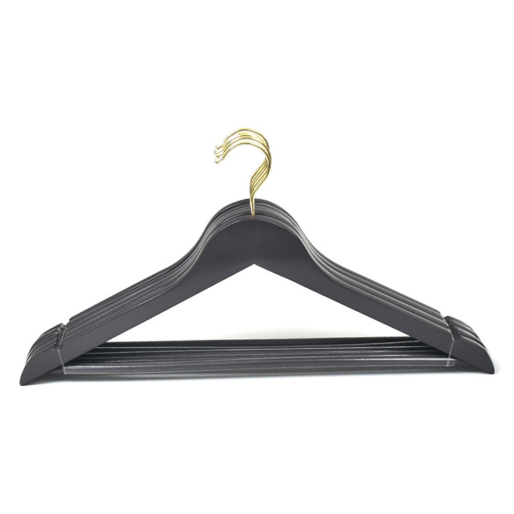 Popular Grey Wooden Retail Hanger Garment Clothes Fancy Closet Wood Hanger Organizer