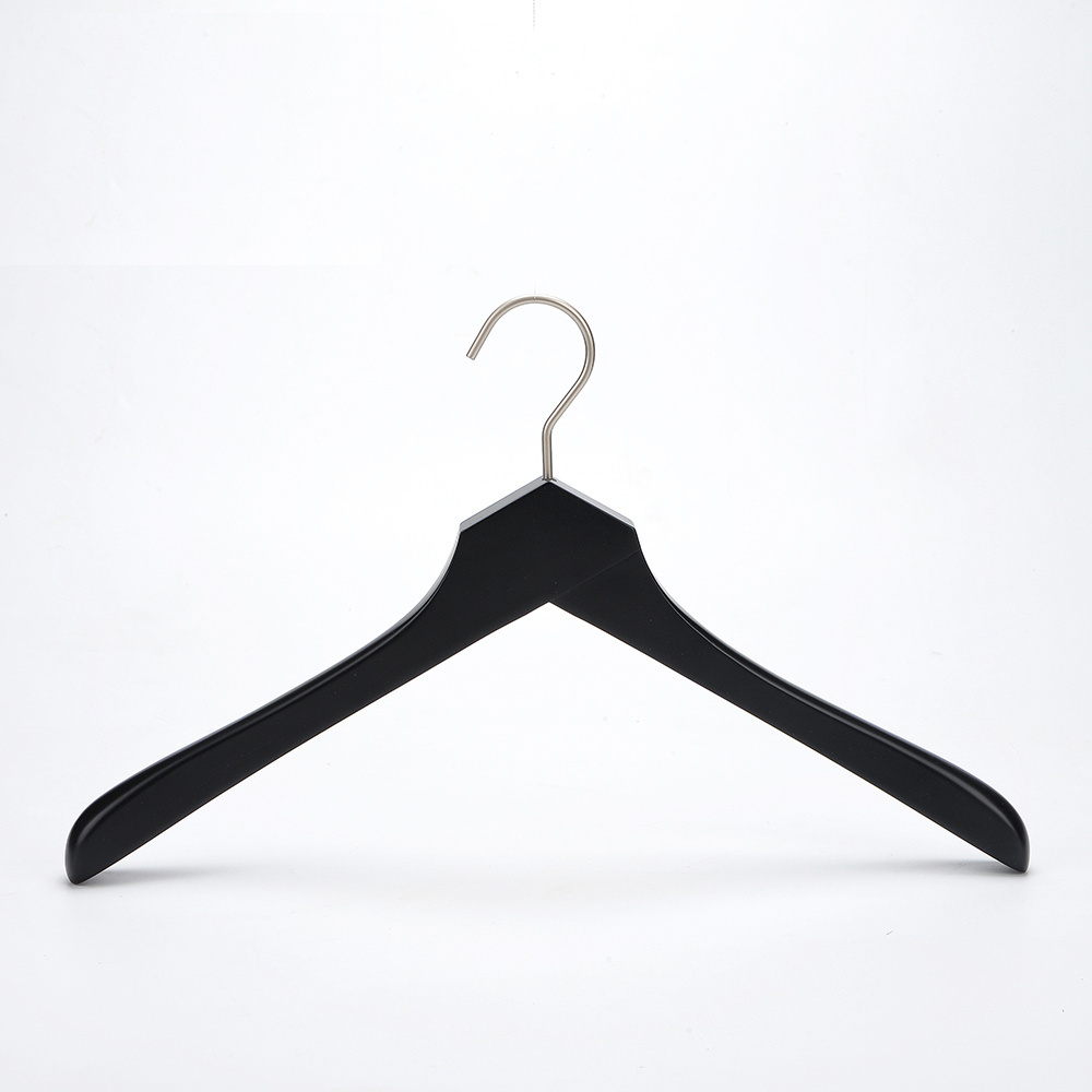 Multifunctional special Style wooden hanger black and gold coat suit hanger for sales