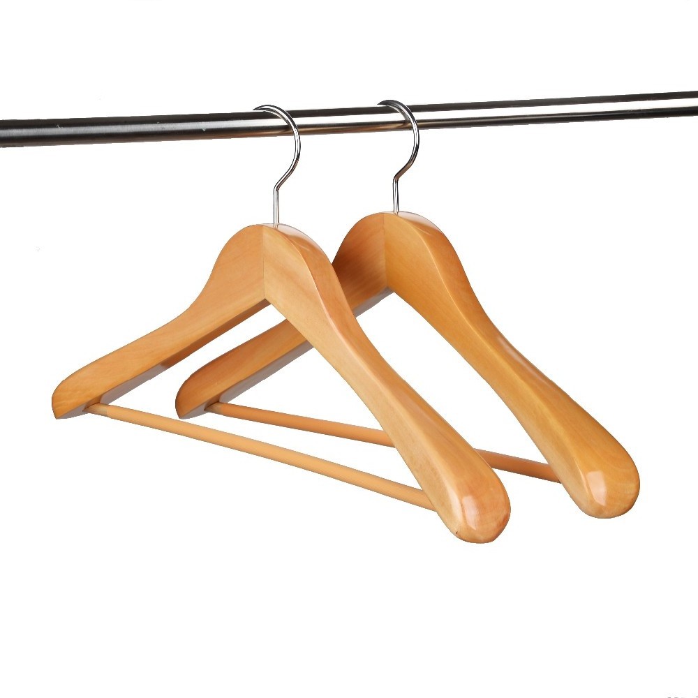 Custom Classical Luxury Clothes  Wooden Coat Hangers Customized Solid Wooden Coat Hanger Stand For Sale